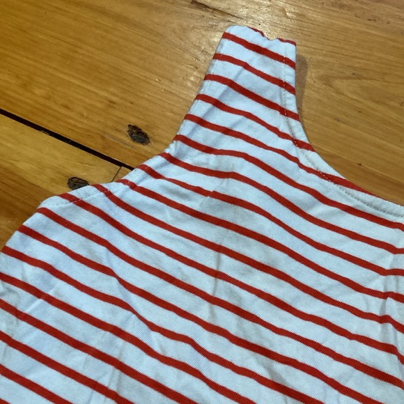 MINI BODEN 13-14 Strawberry Tart Red Stripe Gathered Cross-Back Tank Top - Picture 7 of 8